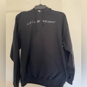 Harry Styles handwriting Black Hoodie with White Text